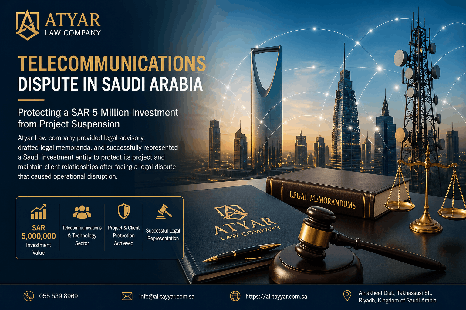 Professional legal consultation by Atyar Law company providing expert corporate, commercial, and dispute resolution services in Riyadh, Saudi Arabia.