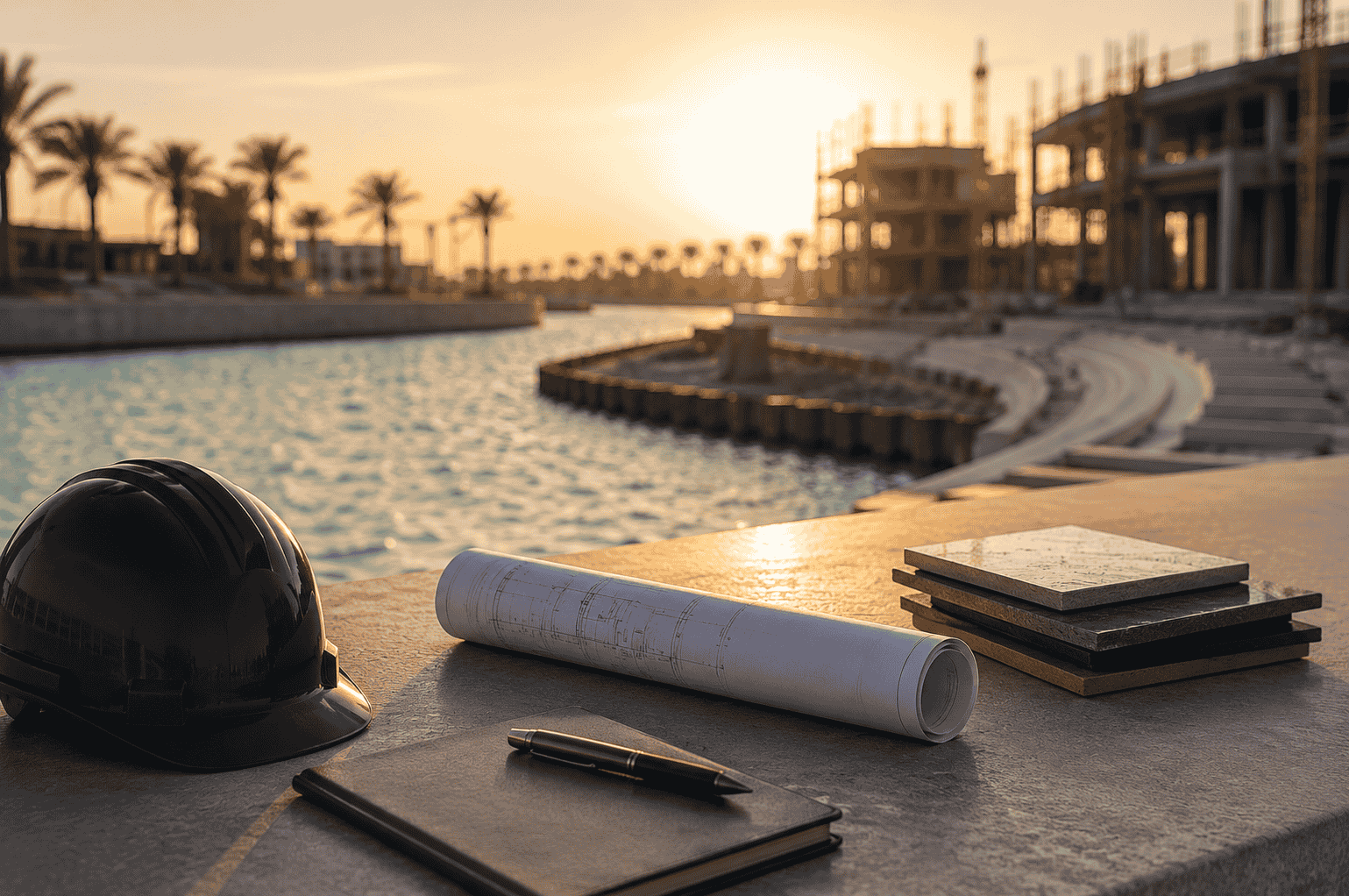 Commercial arbitration dispute involving subcontracting and material supply for a waterfront development project in Yanbu